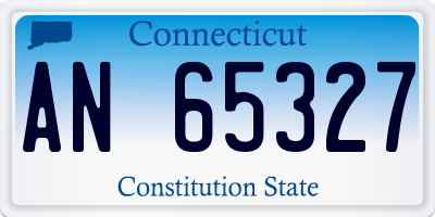 CT license plate AN65327