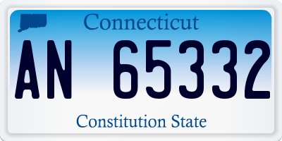 CT license plate AN65332