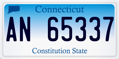 CT license plate AN65337