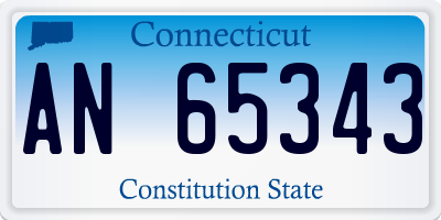 CT license plate AN65343