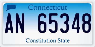 CT license plate AN65348