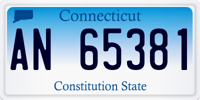 CT license plate AN65381