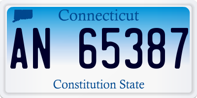 CT license plate AN65387