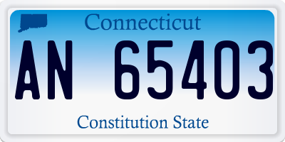 CT license plate AN65403