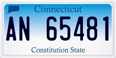 CT license plate AN65481