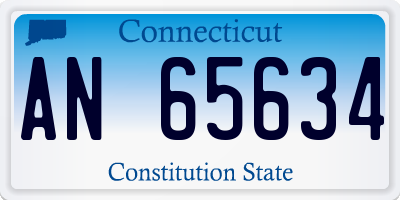 CT license plate AN65634