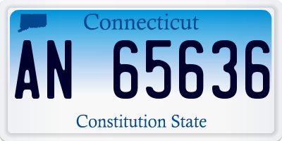 CT license plate AN65636