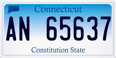 CT license plate AN65637