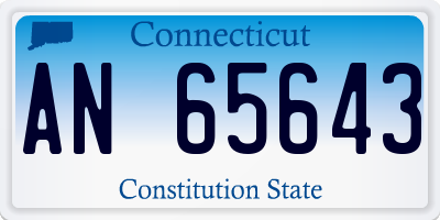 CT license plate AN65643