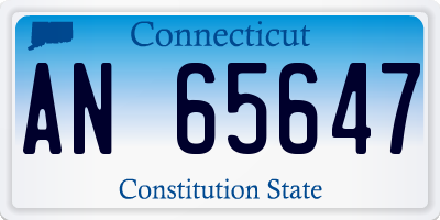 CT license plate AN65647