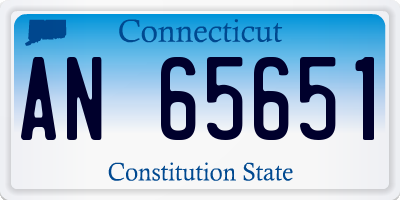 CT license plate AN65651