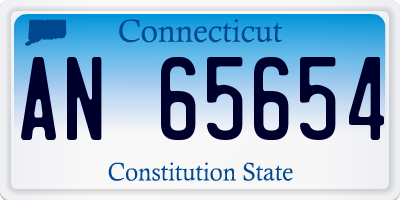CT license plate AN65654