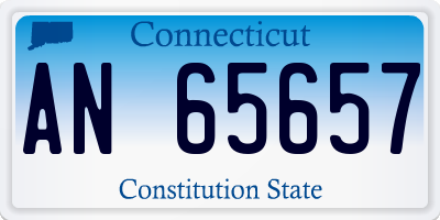 CT license plate AN65657