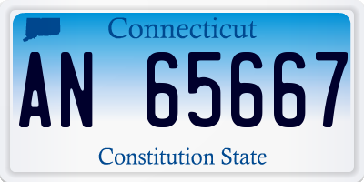 CT license plate AN65667