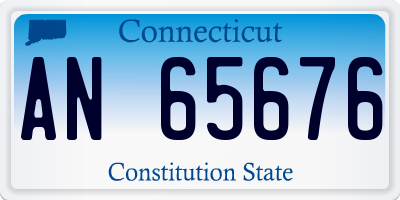 CT license plate AN65676