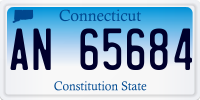 CT license plate AN65684