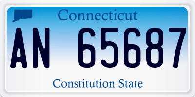 CT license plate AN65687
