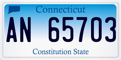 CT license plate AN65703
