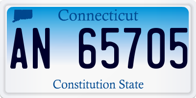 CT license plate AN65705