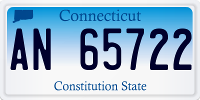 CT license plate AN65722