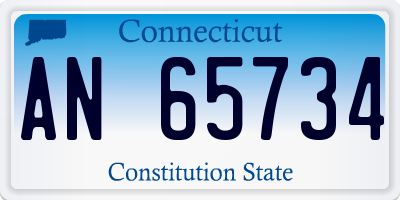 CT license plate AN65734