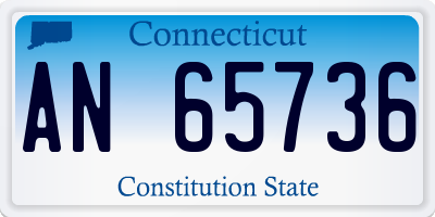 CT license plate AN65736