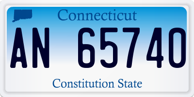 CT license plate AN65740