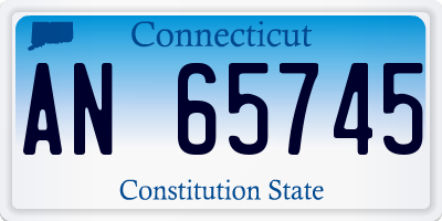 CT license plate AN65745