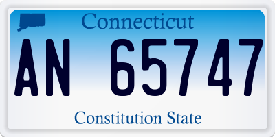 CT license plate AN65747