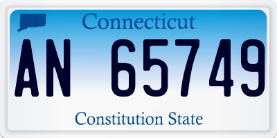 CT license plate AN65749