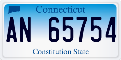 CT license plate AN65754