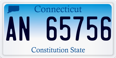 CT license plate AN65756