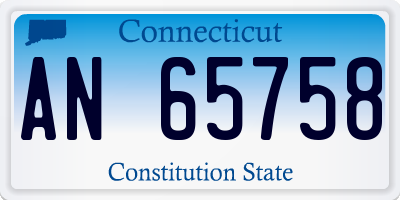 CT license plate AN65758