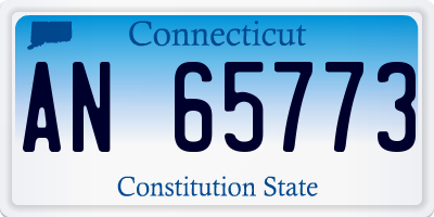 CT license plate AN65773