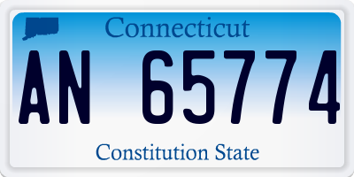CT license plate AN65774