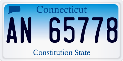 CT license plate AN65778