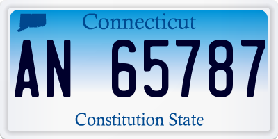CT license plate AN65787