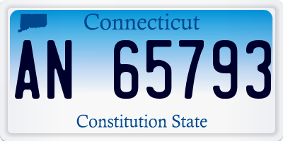 CT license plate AN65793