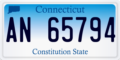 CT license plate AN65794