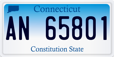CT license plate AN65801