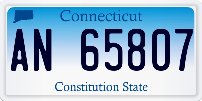 CT license plate AN65807