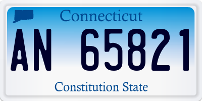 CT license plate AN65821