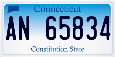 CT license plate AN65834