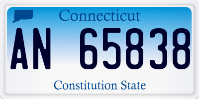 CT license plate AN65838