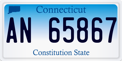 CT license plate AN65867