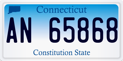 CT license plate AN65868