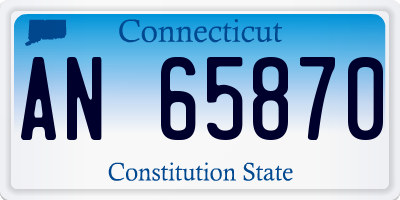 CT license plate AN65870