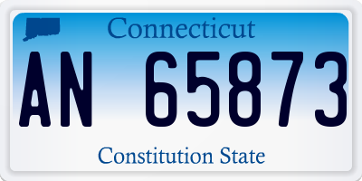 CT license plate AN65873