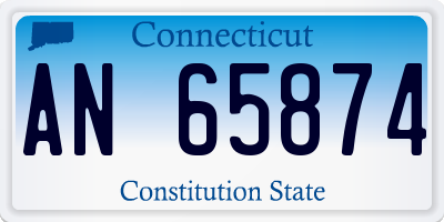 CT license plate AN65874