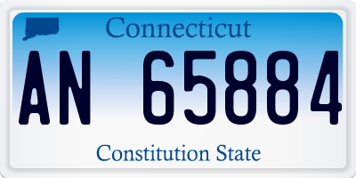 CT license plate AN65884